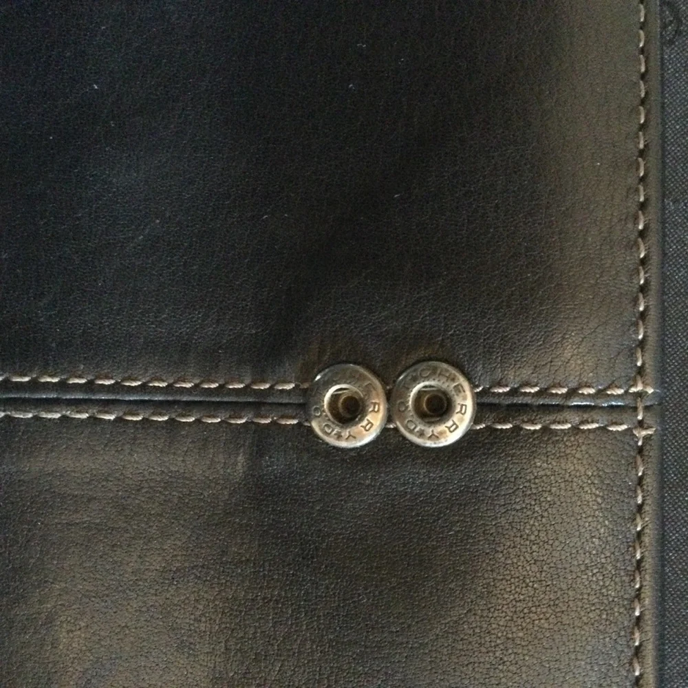 Fossil Black Genuine Leather Wallet Clutch Billfold Zip Area